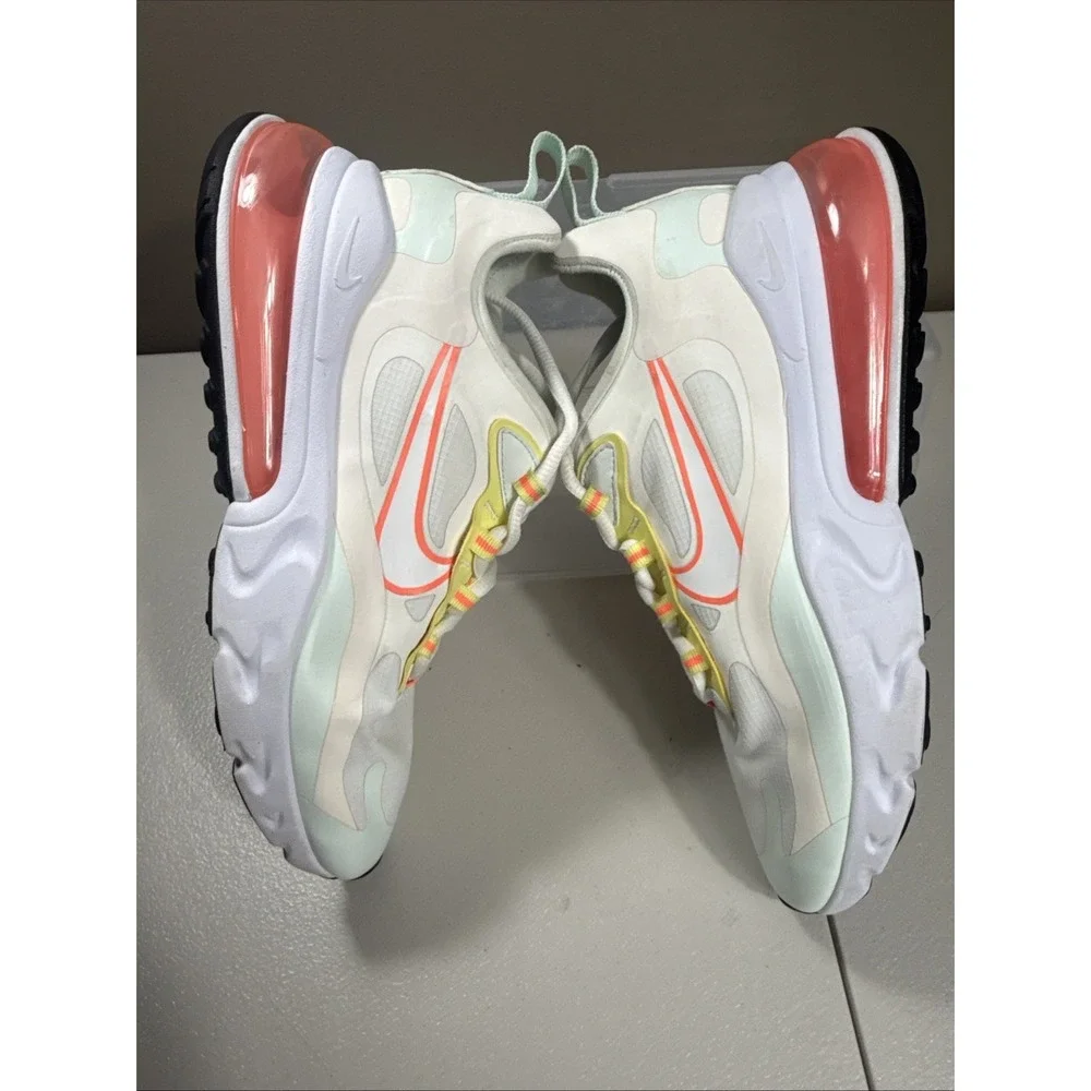 Nike Air Max 270 React Pale Ivory Running Shoes CV8818-102 Women's Size 8 EUC!!!